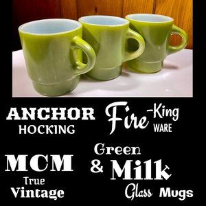 ⭐️HP⭐️VTG▪️ANCHOR HOCKING▪️Fire-King Milk Glass Mugs